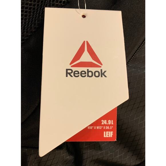 Reebok Leif 18” Laptop Backpack Black 3 Zipper Water Resistant Adjustable Straps - Picture 2 of 16